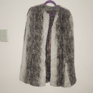 Open Front Faux Fur Shawl/cape